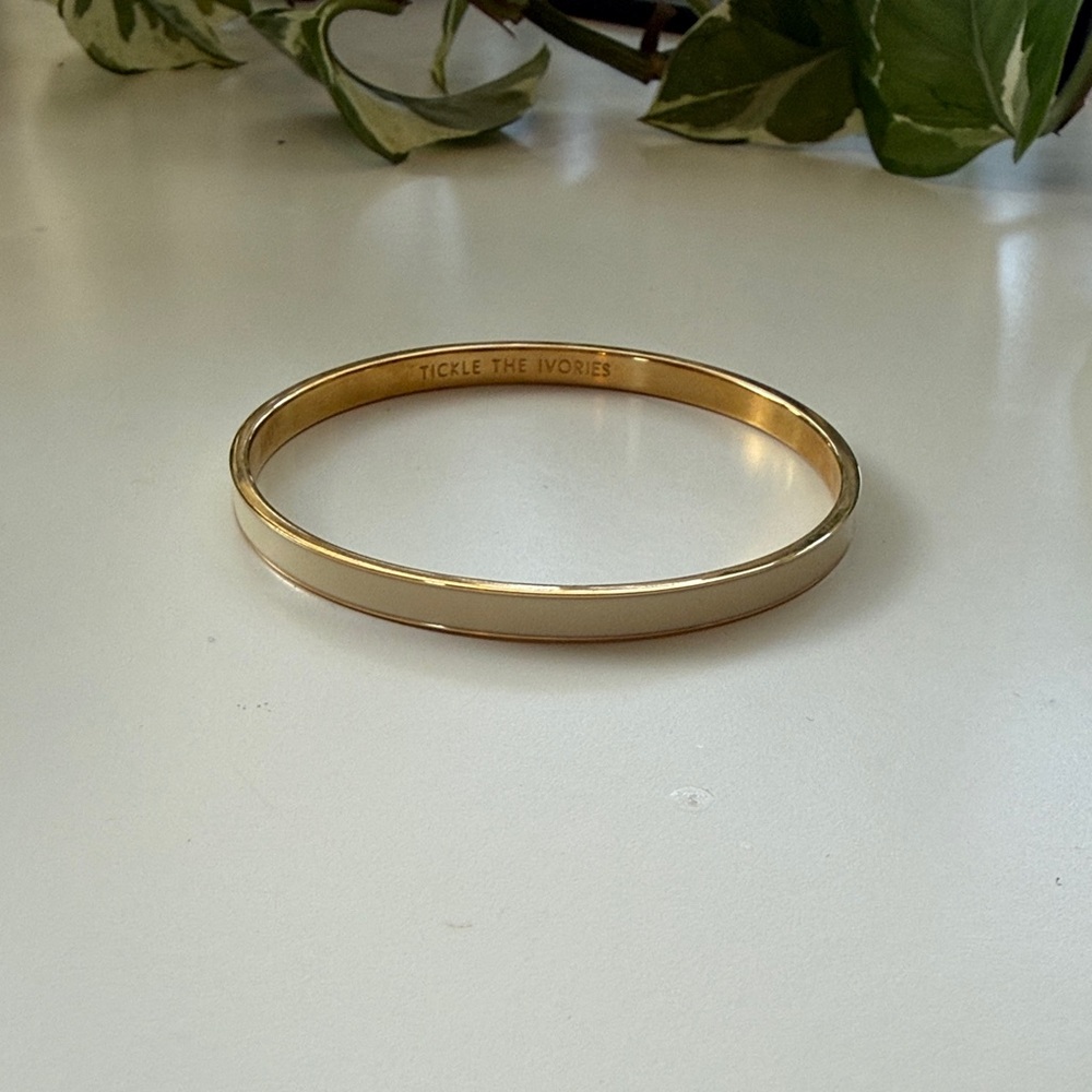 Kate Spade tickle the ivories thin gold bangle bracelet